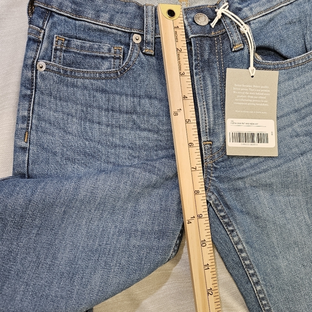 NWT EVERLANE‎ Jeans Womens Size 23 Tall Blue Mid-Rise Skinny Denim - Picture 9 of 11